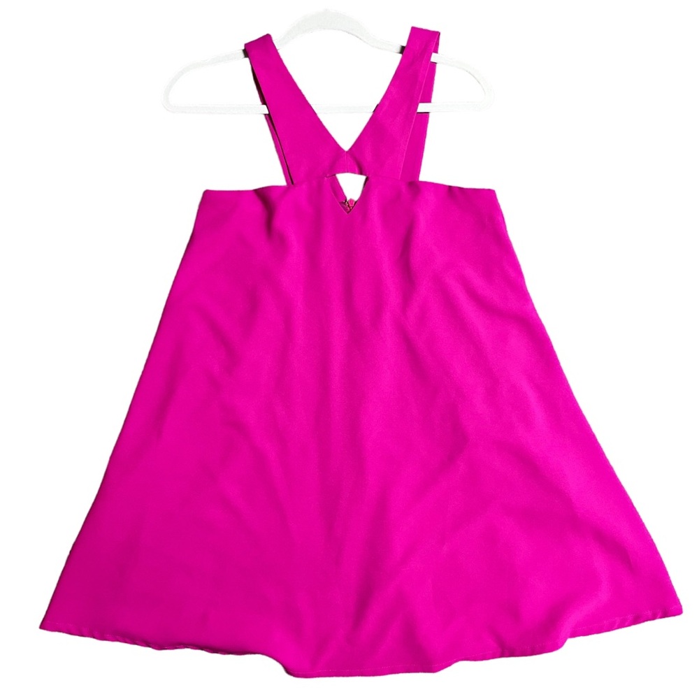 Loveriche Womens Pink Swing Dress Size M Cut Out Sleeveless Mini 60s 70s